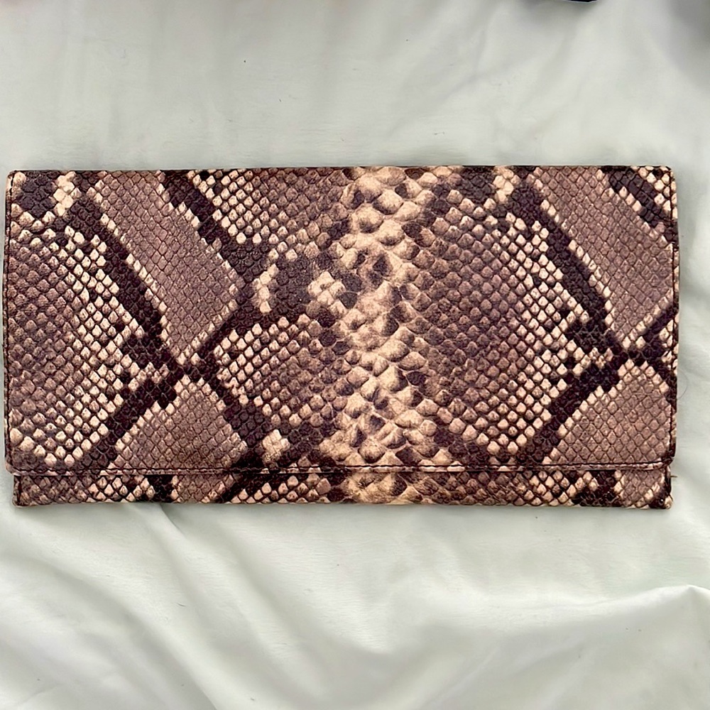 Banana Republic faux snakeskin clutch bag